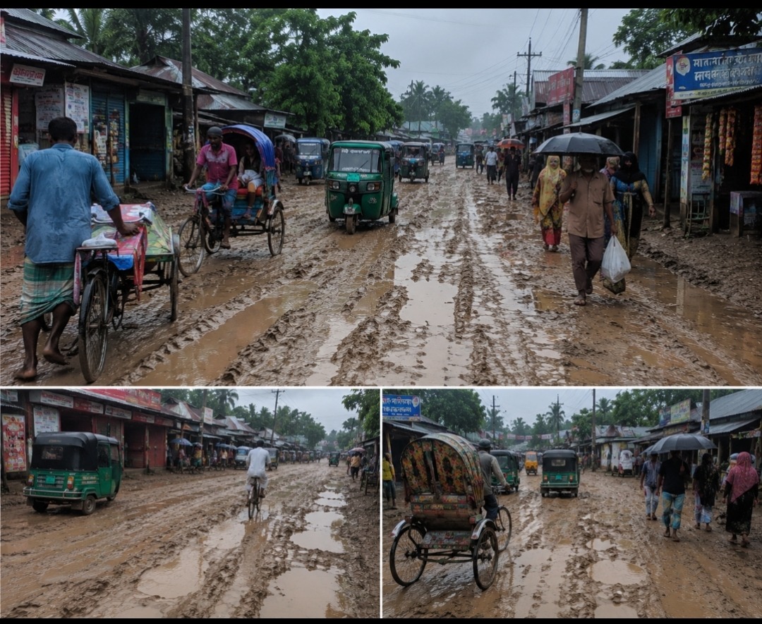 স্বাধীনতার অর্ধশতাব্দী পেরোলেও পাকা হয়নি নাকাইয়ের ডুমুরগাছা রাস্তাটি, চরম দুর্ভোগে জনসাধারণ