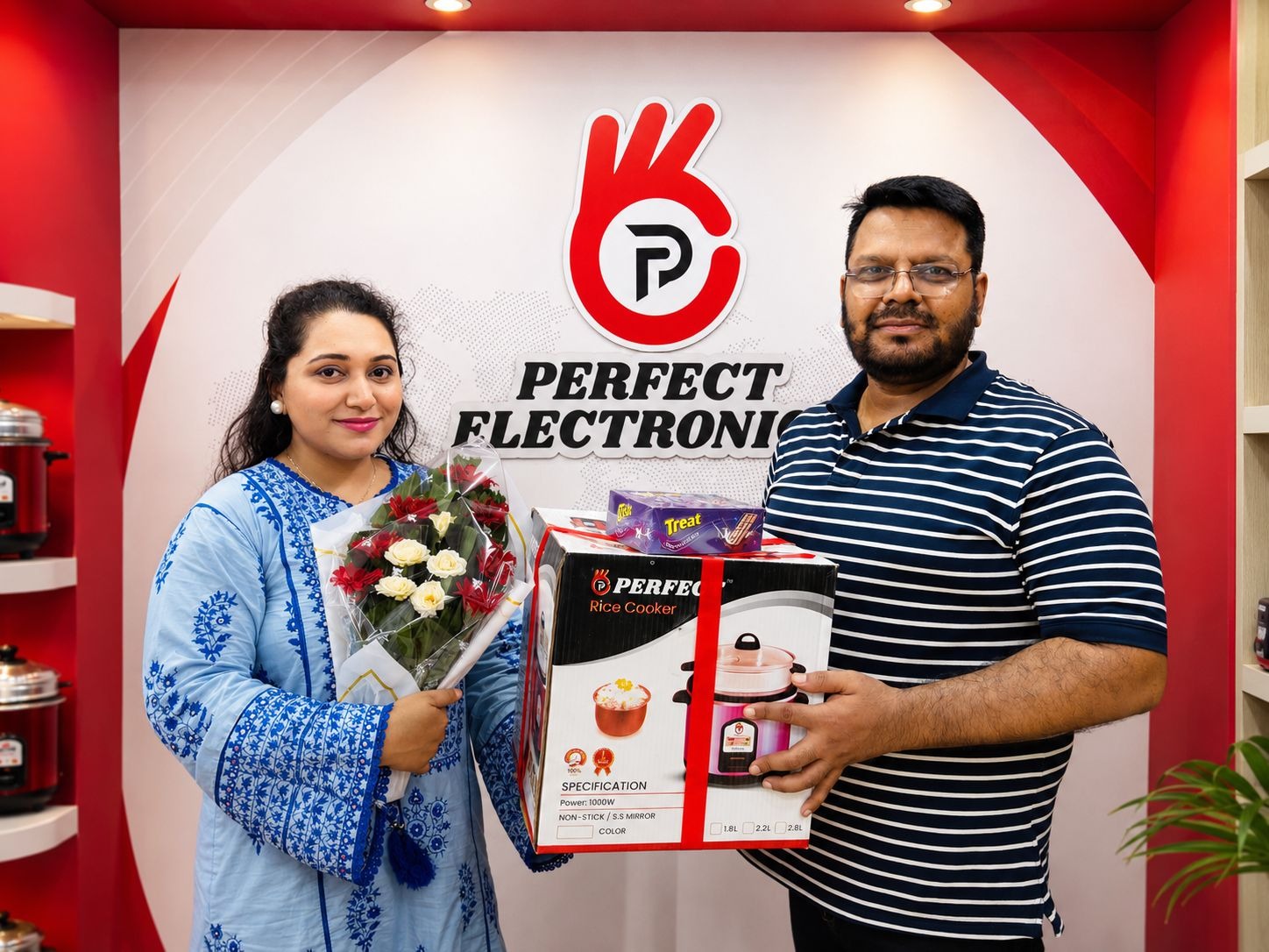 অভিনেত্রী, মডেল ও ব্র্যান্ড প্রমোটার আনিসা ইসলাম ঐশীর পারফেক্ট ইলেকট্রনিক্স পরিদর্শন
