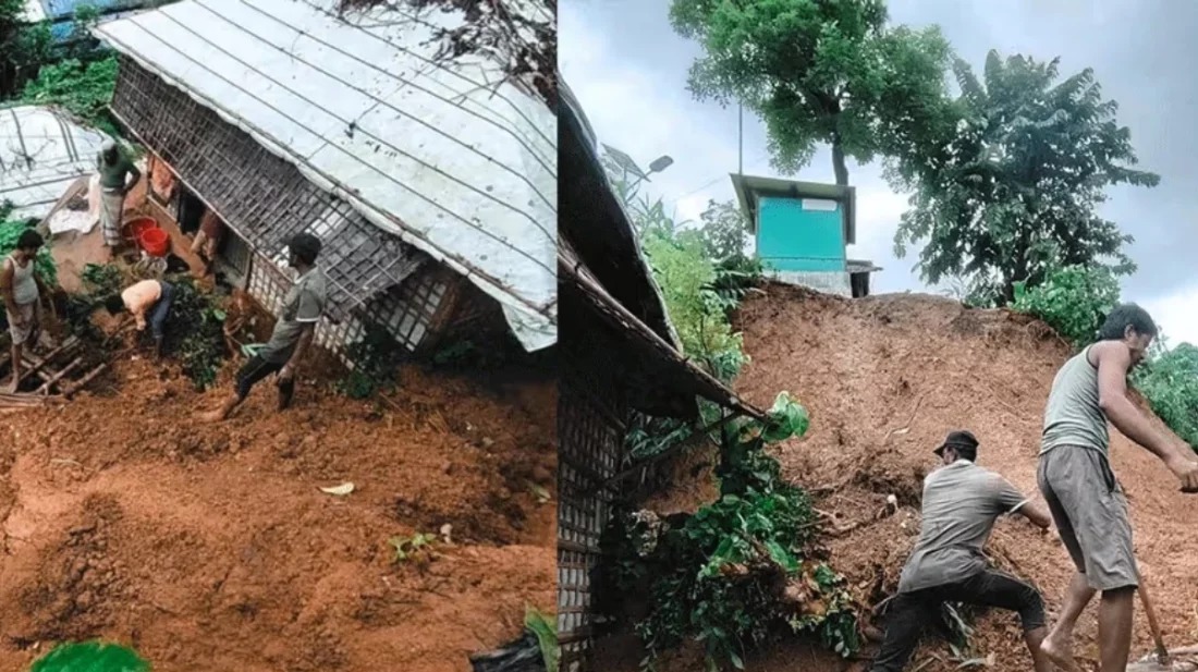 কক্সবাজারের উখিয়া রোহিঙ্গা ক্যাম্পে পাহাড় ধসে নারী-শিশুসহ আটজনের মৃত্যু